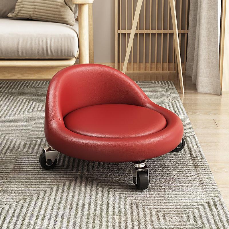 Маленький круглый напольный шкив массажный стул для педикюра мебельный стул стул с роликовым сиденьем табурет с шкивом на колесах красный 4990₽