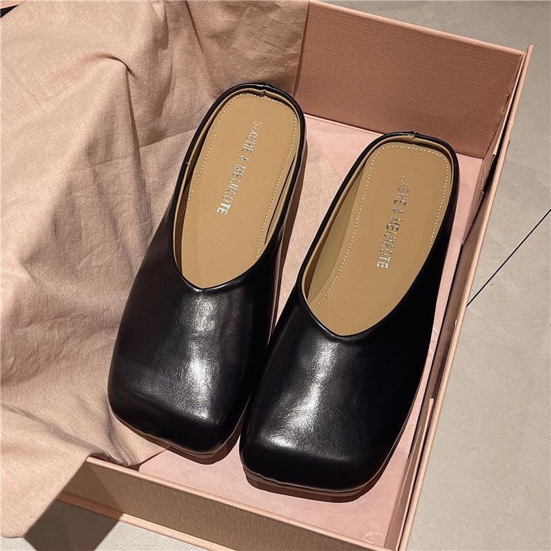 

Туфли-мюли с квадратным носком, женские тапочки, летние босоножки с открытой пяткой, 2024, новые модные повседневные шлепанцы, женские шлепанцы Zapatillas 40