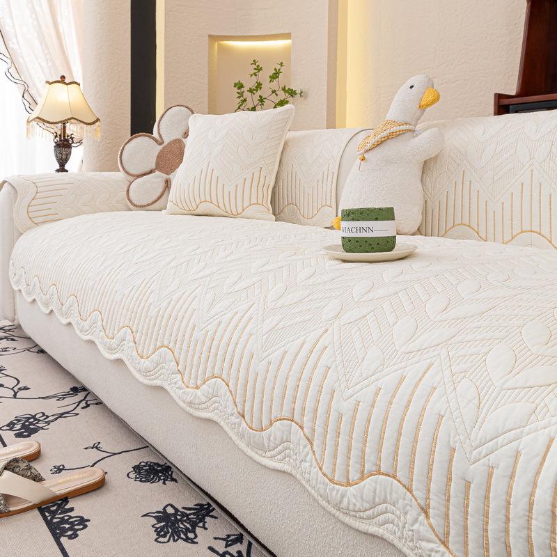 Cream Wind Sofa Cushion  New Four-Season Universal Non-Slip Seat Cushion Light Luxury High-End Leather Sofa Cover Towel