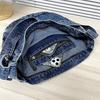 Damen Washed Denim Tasche Umhängetasche Schultertasche