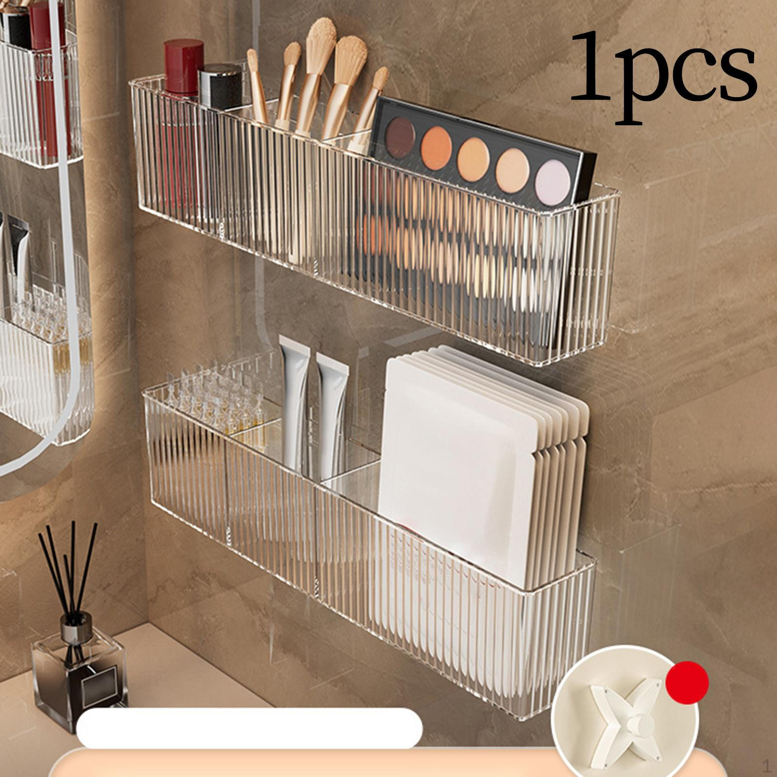 

Toiletries Storage Holder Wall Shelf Mount Hanging Shelves Transparent Toilet Bathroom