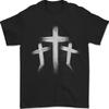 Three Gothic Crosses Grunge Mens T-Shirt 100% Cotton