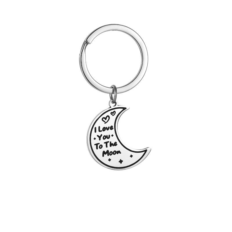Gold Silver Black White Splicing Cat Stainless Steel Keychain Cute Cartoon Design Fashion Couple Pendant Practical Backpack Decoration