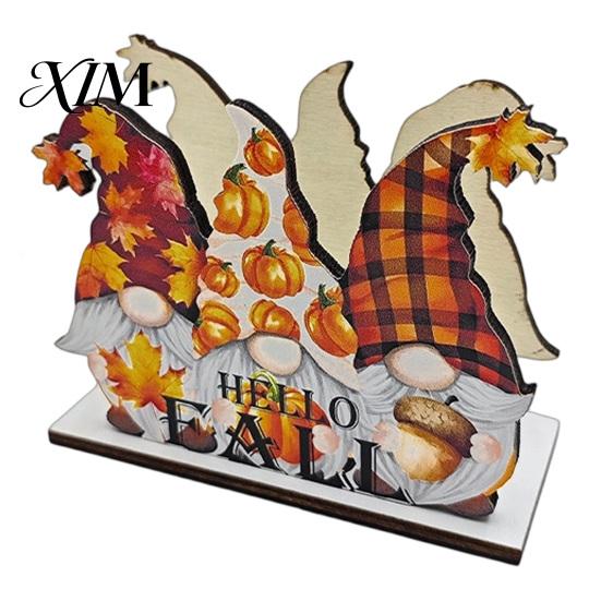 Festival Tabletop Napkin Rack Thanksgiving Gnome Turkey Holder, Wooden Table Storage Rack, Autumn Theme Home Decor Holiday Tissue Holder for