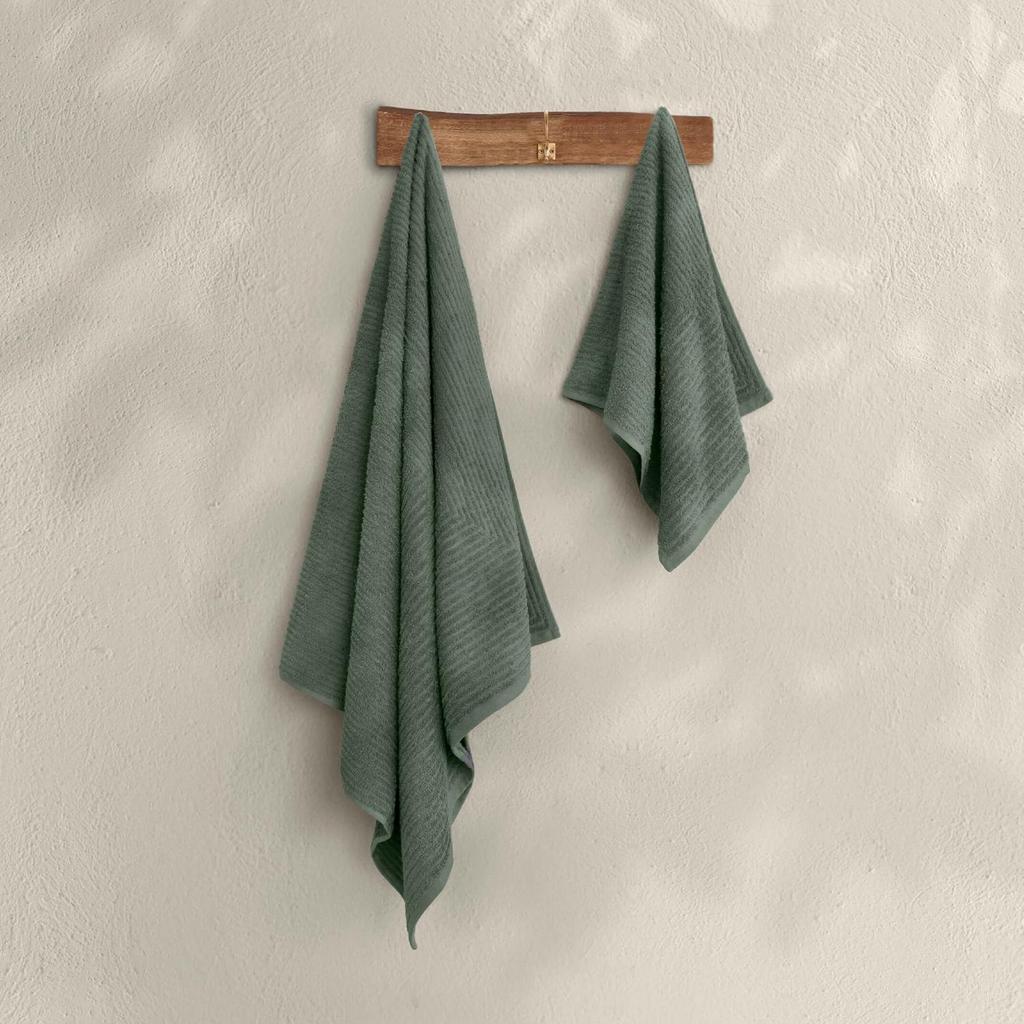 Likya Jacquard Straight Striped 2 Pieces Towel Set, Cotton Face Hand Towels,Soft Cotton Face Towel, Soft Hand Towel, Cotton Hand Towel