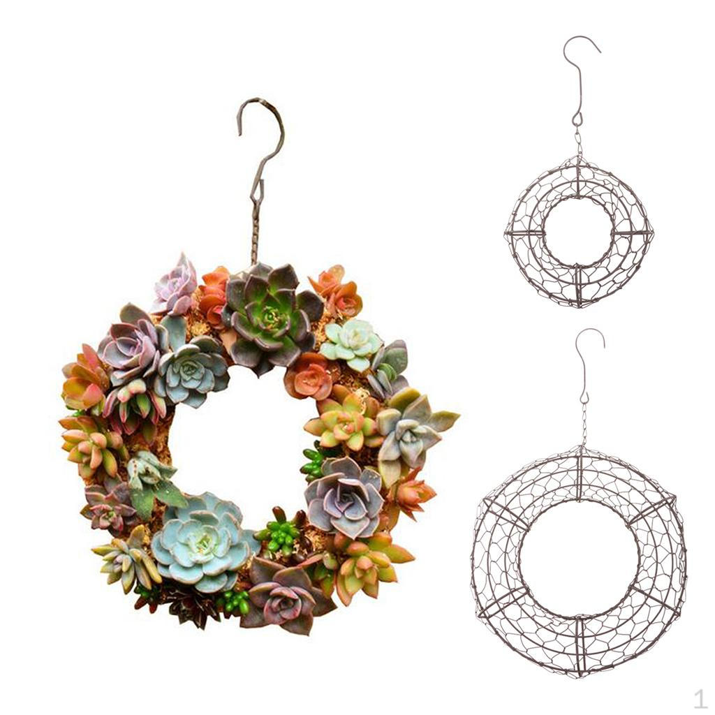 

2x Железный проволочный венок Горшок Металлический подвесной кашпо Растение