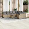 Vidaxl 10-Cz. Set di Mobili da Giardino con Cuscini, Beige, Polyrattan