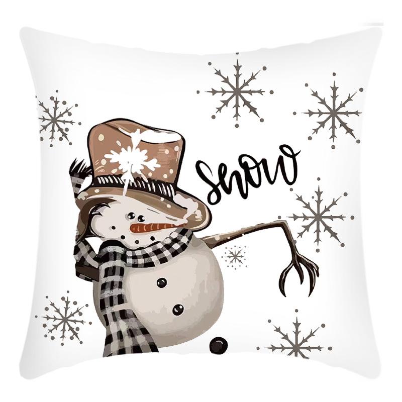 Christmas Pillow Red Christmas Tree Snowflake Home Decoration Pillow Cover