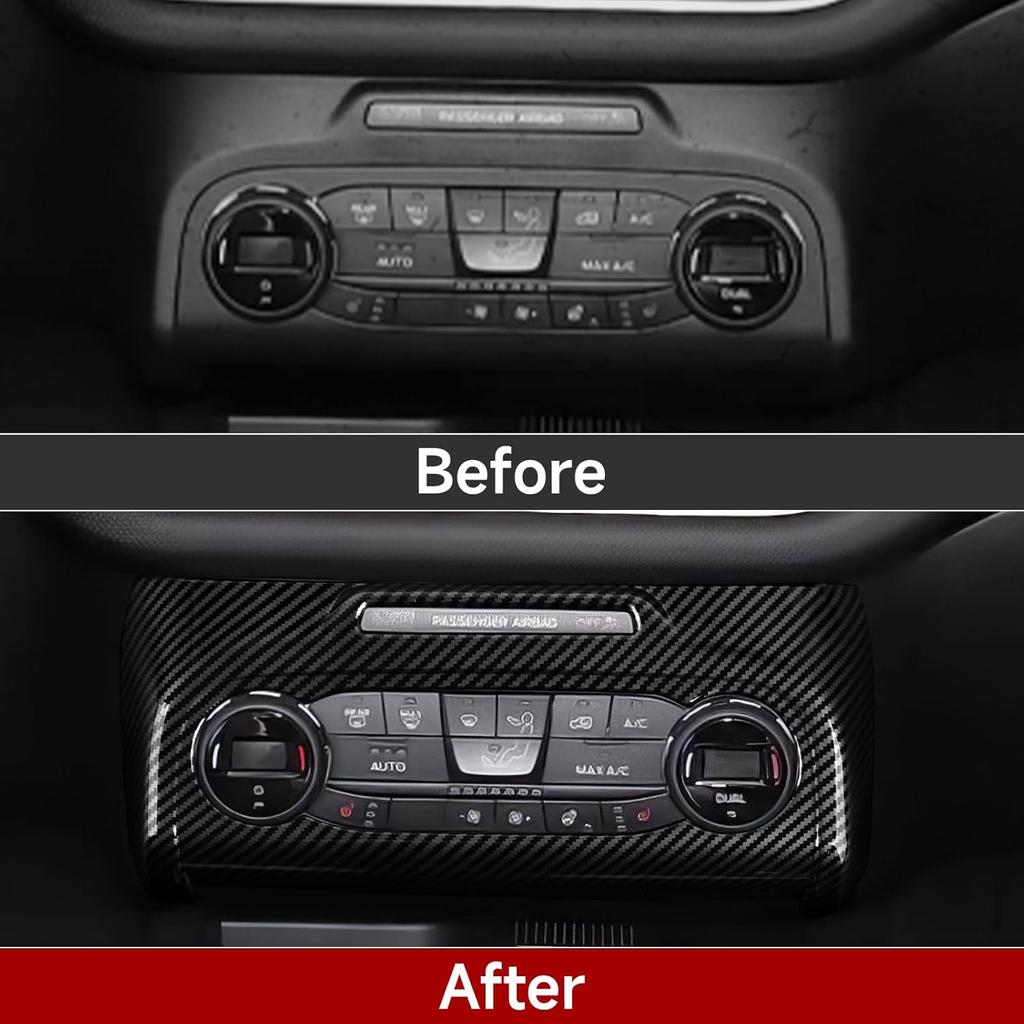 Car Carbon Fiber Center Console AC Switch Panel Sticker Decal Trim Cover Interior Decoration For Ford Bronco Sport    2024 2025 Accessories