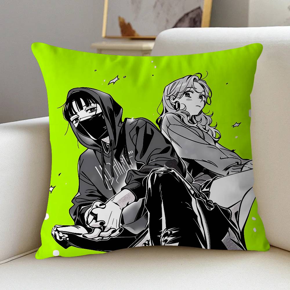 Аниме Парень, которым она интересовалась, был не парнем Наволочка для подушки Наволочка Обивка Диванная подушка Домашний декор Наволочка 16x16Inch