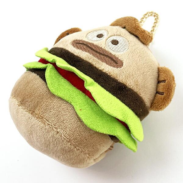 Sanrio Hangyodon Hamburger Pouch Plush Ball Chain