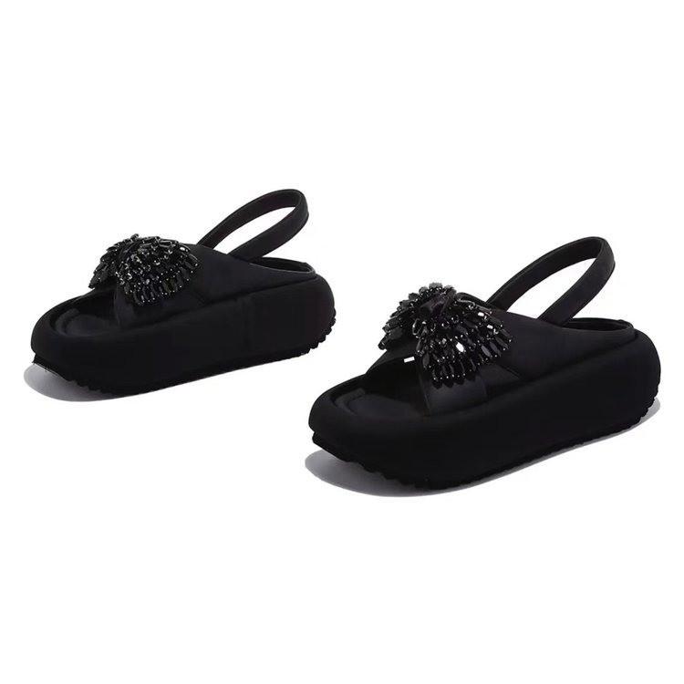 2025 new thick-soled heightening non-slip slippers, wearing bow-tie cool slippers, versatile casual slippers
