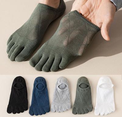 NEU Laufsocken Herren Zehensocken Elastisch Kurz Einfarbig Baumwolle Schweißabsorbierend Mann Fünf Zehen Unsichtbar Niedrig geschnitten Boot Knöchelsocke