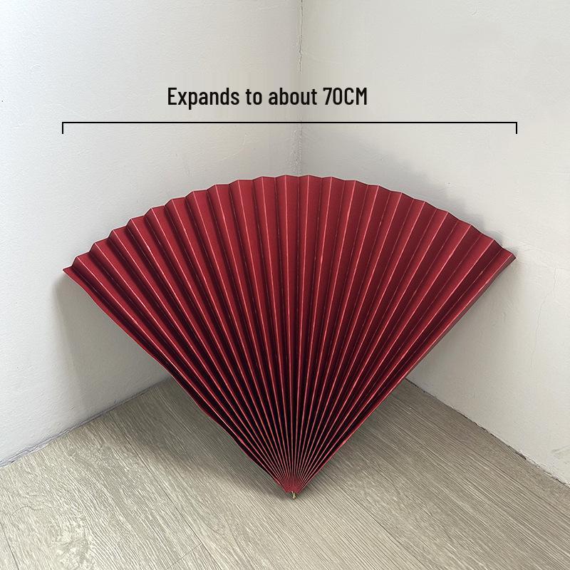 Roter halbkreisförmiger Bambuspapierfächer für Hochzeits- und Eventdekoration