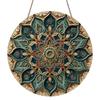 2D Flach, 1 Stück Runde Aluminium-Mandala-Dekorplatte, Aufwendige Ranken-Blumen-Ethnische Mandala-Kunst, Türkranz-Mittelstück, Ideal für Weihnachten, Diwali