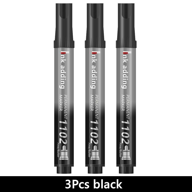 

3-100 Pcs/Set Permanent Marker Pen Fine Point Waterproof Ink Thin Nib Crude Nib Black Blue Red Ink 2-3mm Fine Color Marker Pens