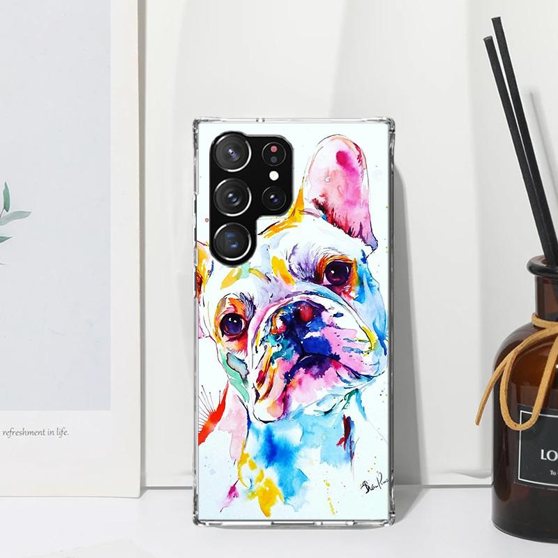 French Bulldog Dog Pug Phone Case For Samsung Galaxy S26 S25 Edge S24 FE S23 S22 Ultra S21 Plus S20 + Art Fundas Back Cover Gala