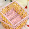 Woven Storage Organizer Square Desktop Storage Basket Creative Brown&white Display Basket For Girl Table Food Storage Organizer