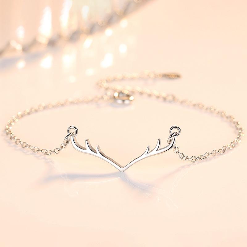 Yi Lu You You – Bracelet en argent Sterling S925, bijoux à main en forme de bois pour femmes, bijoux simples en argent poli à la mode