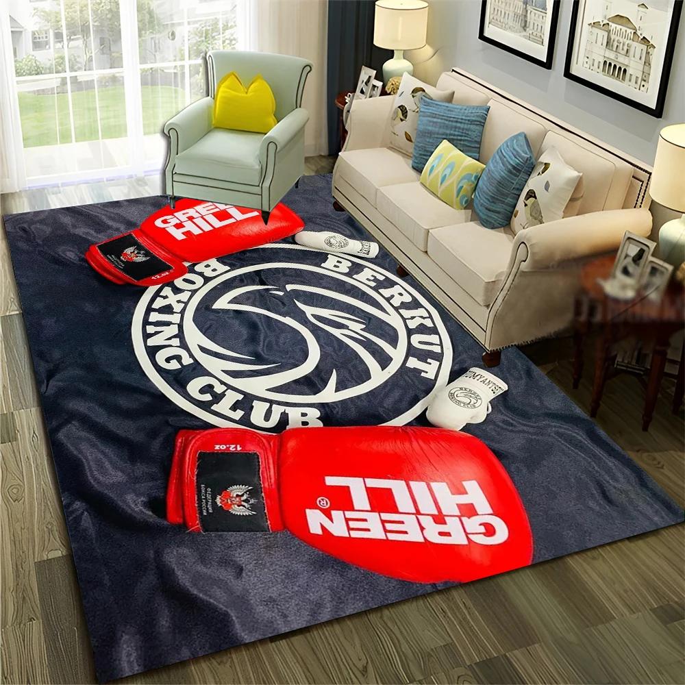 HD Boxer Fight HD Boxing Gloves 3D Carpet Rug for Home Living Room Bedroom Sofa Doormat Decor,Child Area Rug Non-slip Floor Mat