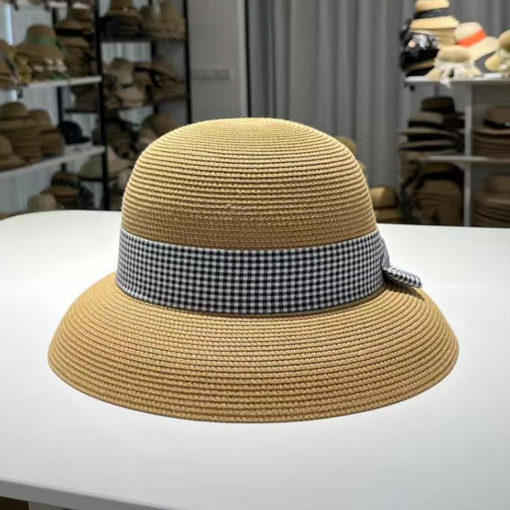 Small fresh travel summer straw hat children seaside beach shopping lampshade sun hat sunscreen basin hat bucket hat