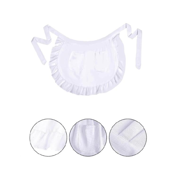 Ruffle Maid Costume Accessories Colonial Costume Set White Colonial Caps Bonnet Waist Apron Pioneers Girls Costumes