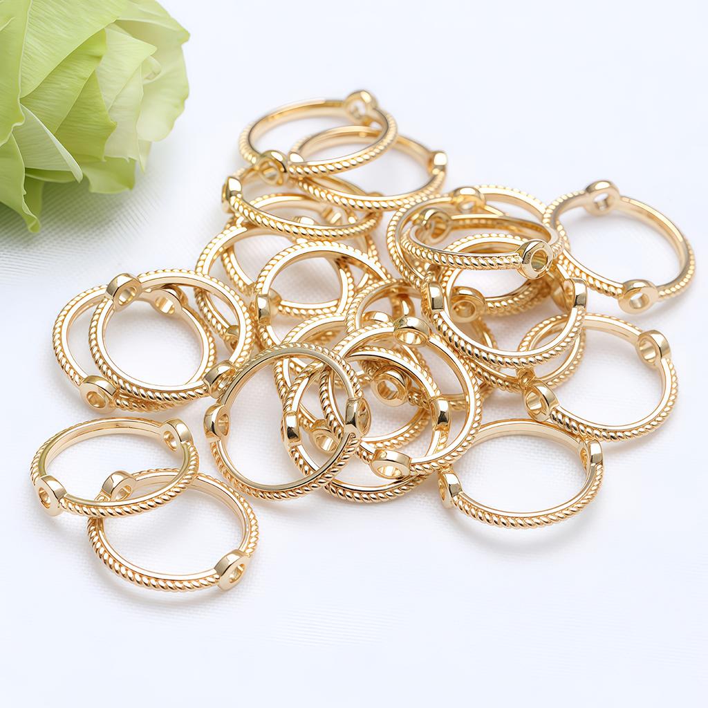 20pcs 6/8/10mm Round Frame Bead Ring Metal Spacer Bead Circle Cap for Jewelry Making DIY Beading Bracelet Necklace Accessories