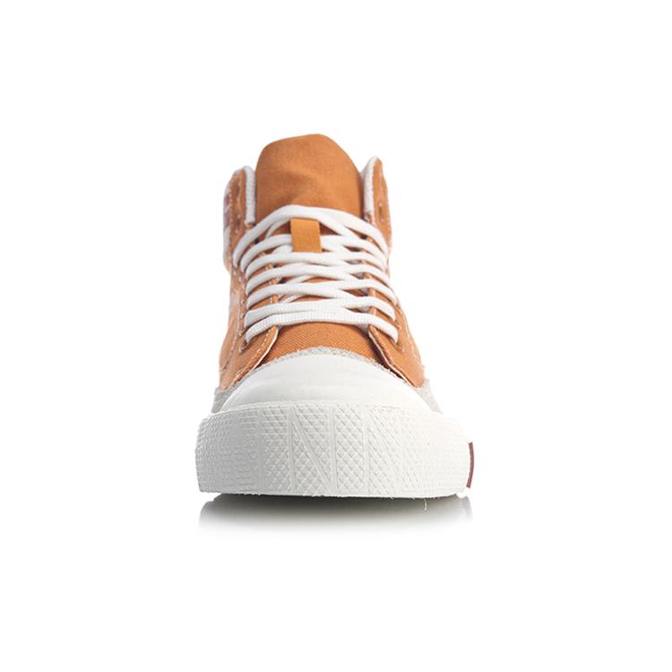 Li Ning Skateboard Shoes Women's High Top Dark Khaki/White AGCQ026-4