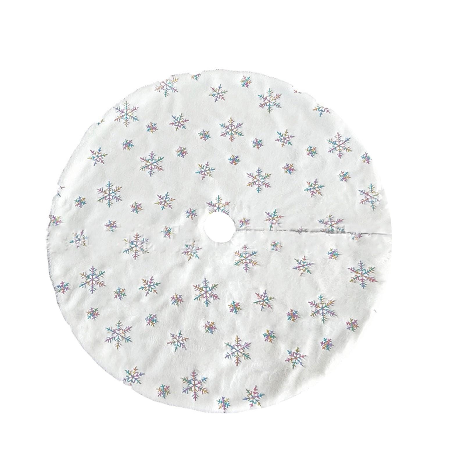 

Юбка для рождественской елки, роскошная юбка из искусственного меха, рождественские украшения, праздничные толстые плюшевые елочные рождественские украшения One Size белый