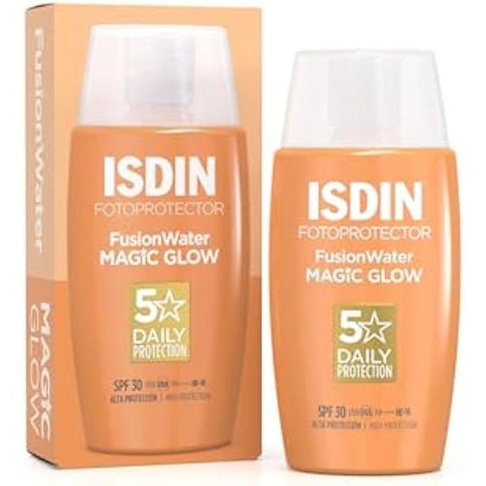 Crème Solaire Visage Fusion Water MAGIC GLOW SPF 30 - ISDIN - Effet Glow - Absorption Immédiate - 50ml