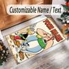 Personalized Crystal Velvet Carpet Custom Name Text,Asterix & Obelix Anti Slip Area Rug For Home Decoration