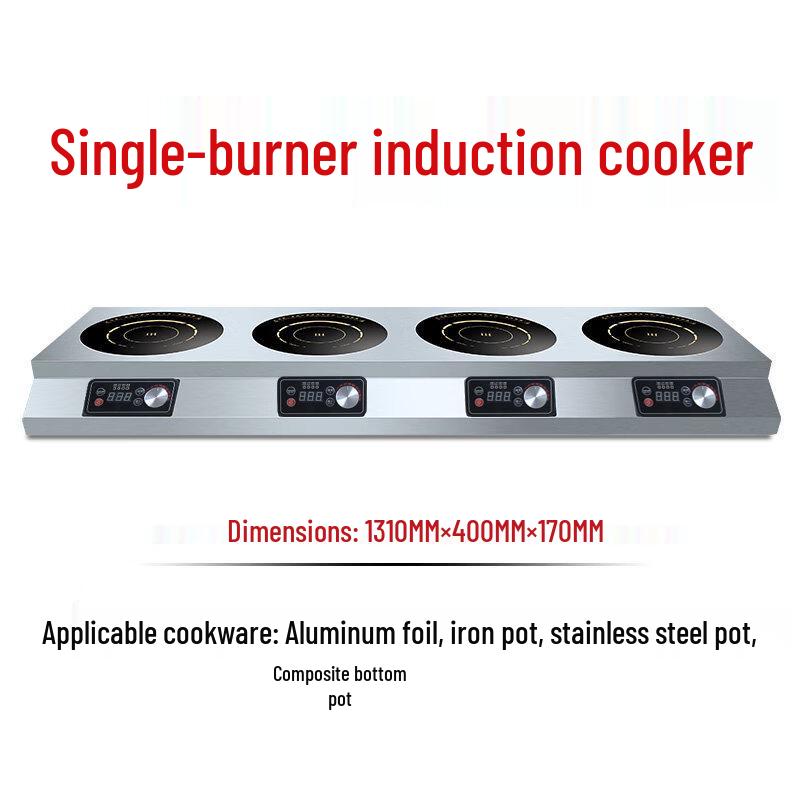 Yingtang Commercial 4-Burner Induction & Ceramic Cooktop