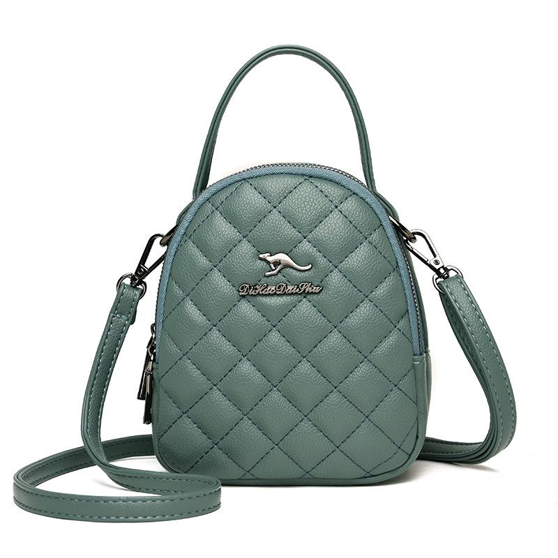 Emgrand Kangaroo Soft Leather Bag Women's 2025 New Middle-aged Shoulder Bag Letter Oblique Span Bag Casual Mom Handbag