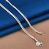 Charm 925 Sterling Silver Exquisite Rose Flower Pendant Necklace Women Fashion Party Wedding Gift Jewelry