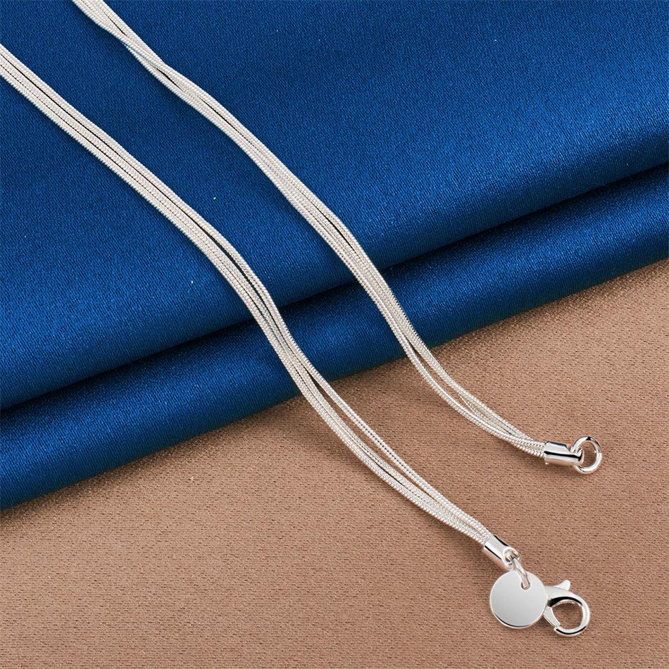 Charm 925 Sterling Silver Exquisite Rose Flower Pendant Necklace Women Fashion Party Wedding Gift Jewelry