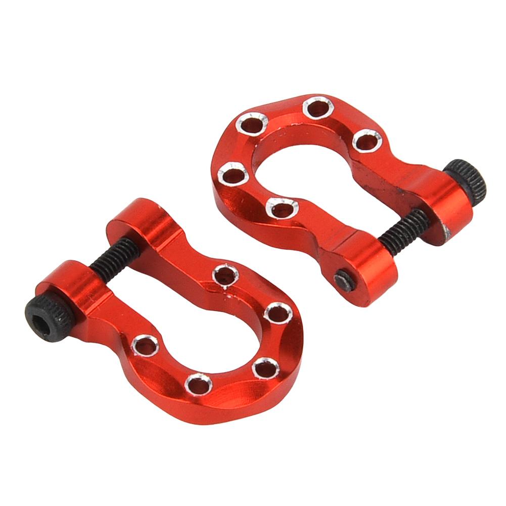 2pcs Metal RC Trailer Hook Decoration Parts Fit for TRAXXAS TRX 4 1 10 RC Crawler(Red)