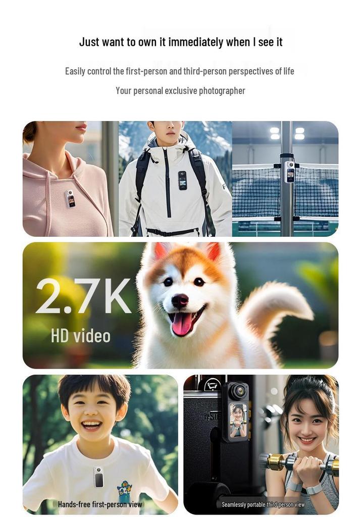 Thumb Action Camera: Anti-shake HD Camcorder for Outdoor Travel, Cycling & Driving with Wide-angle Lens