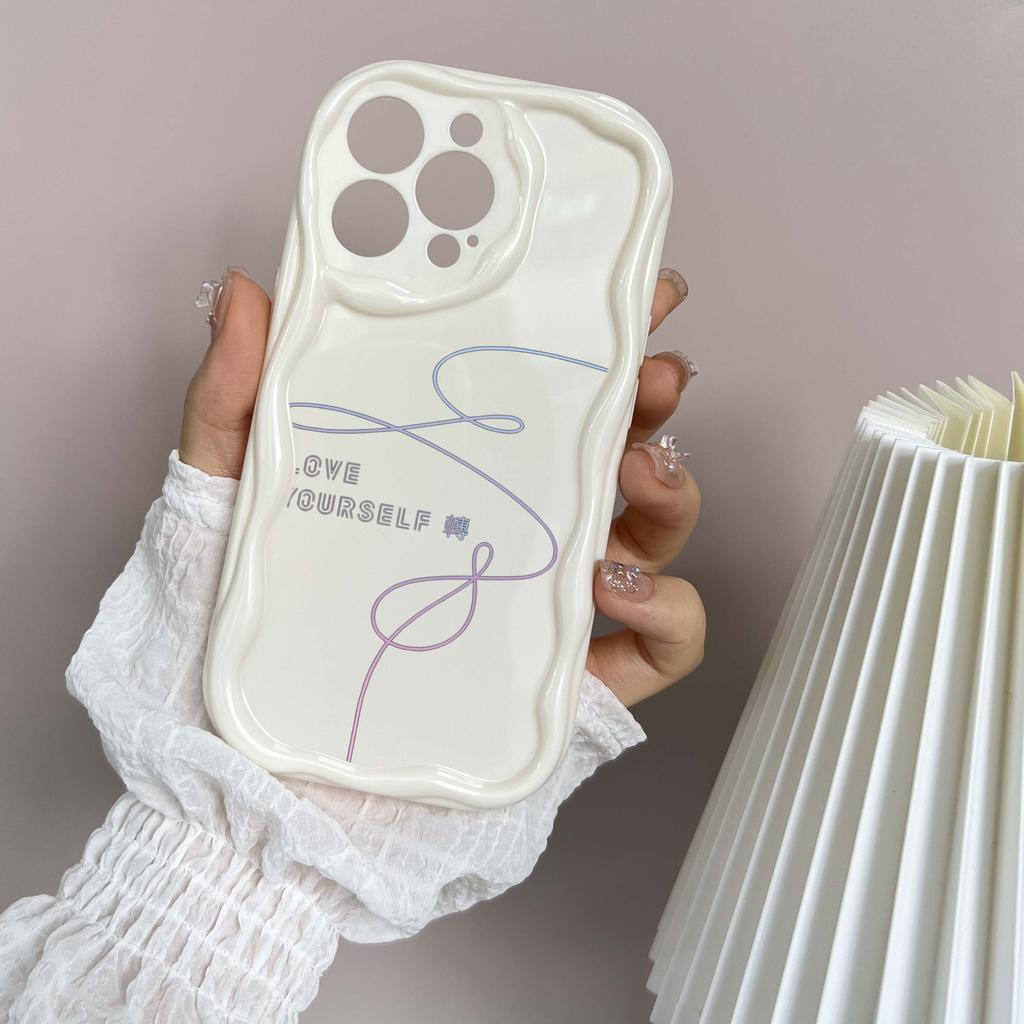 Husă pentru telefon N17 Lovely Line art ondulată pentru iPhone 15 14 13 Pro Max Samsung S24 S23 Ultra A54 A14 A12 Xiaomi Redmi 13C Huawei Honor Husă din spate moale