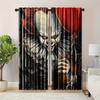 2 Pcs Evil clown print curtains,suitable for bedroom,living room kitchen decoration,home decoration,window decoration