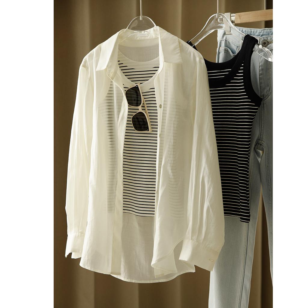 Summer Women's Cover Side Breasts Hundred with Outside Wear Inside Cotton Striped Camisole Tank Top