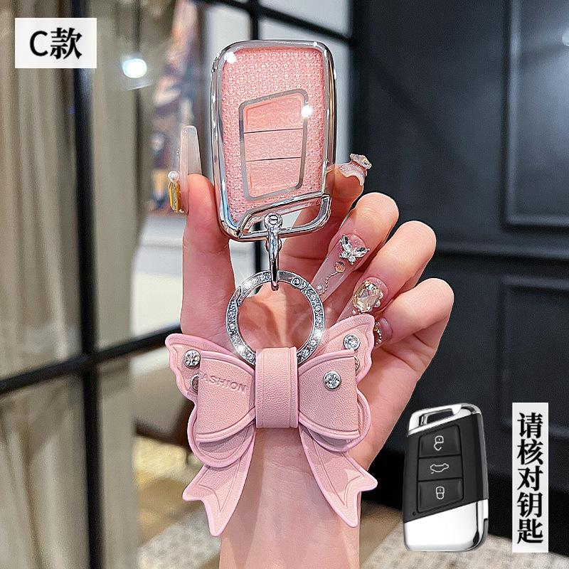 Luxury Diamond Pattern Tpu For Vw Volkswagen Magotan Magotan Gte Passat B6 B7 B8 Cc Arteon Remote Smart Car Key Case Cover Fob