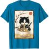 Samurai Cat Japanese Art Ramen Novelty Kawaii Funny Cat T-Shirt
