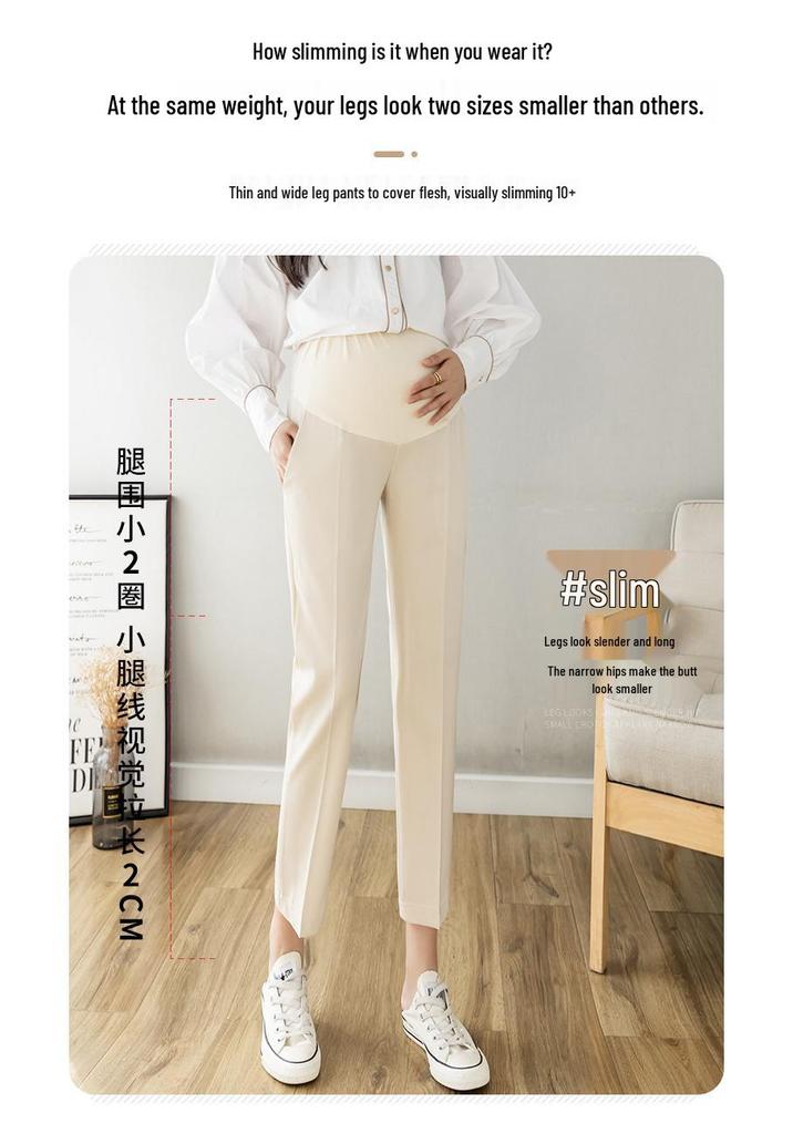 1683 Spring Maternity Straight-Leg Support Belly Nine-Point Casual Pants