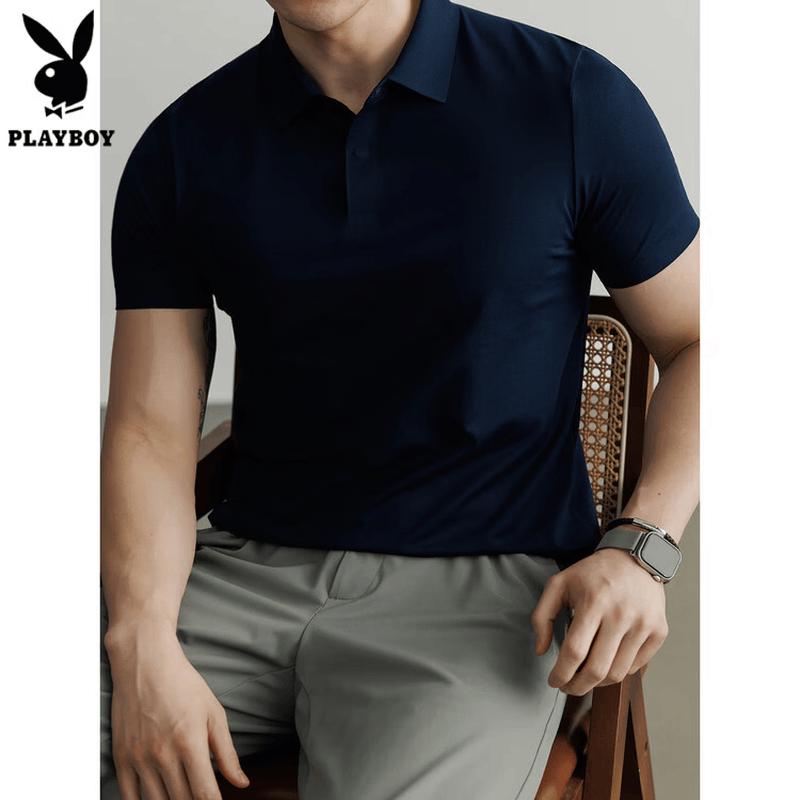 PLAYBOY Men s Half-Zip Quick-Dry Polo Shirt L