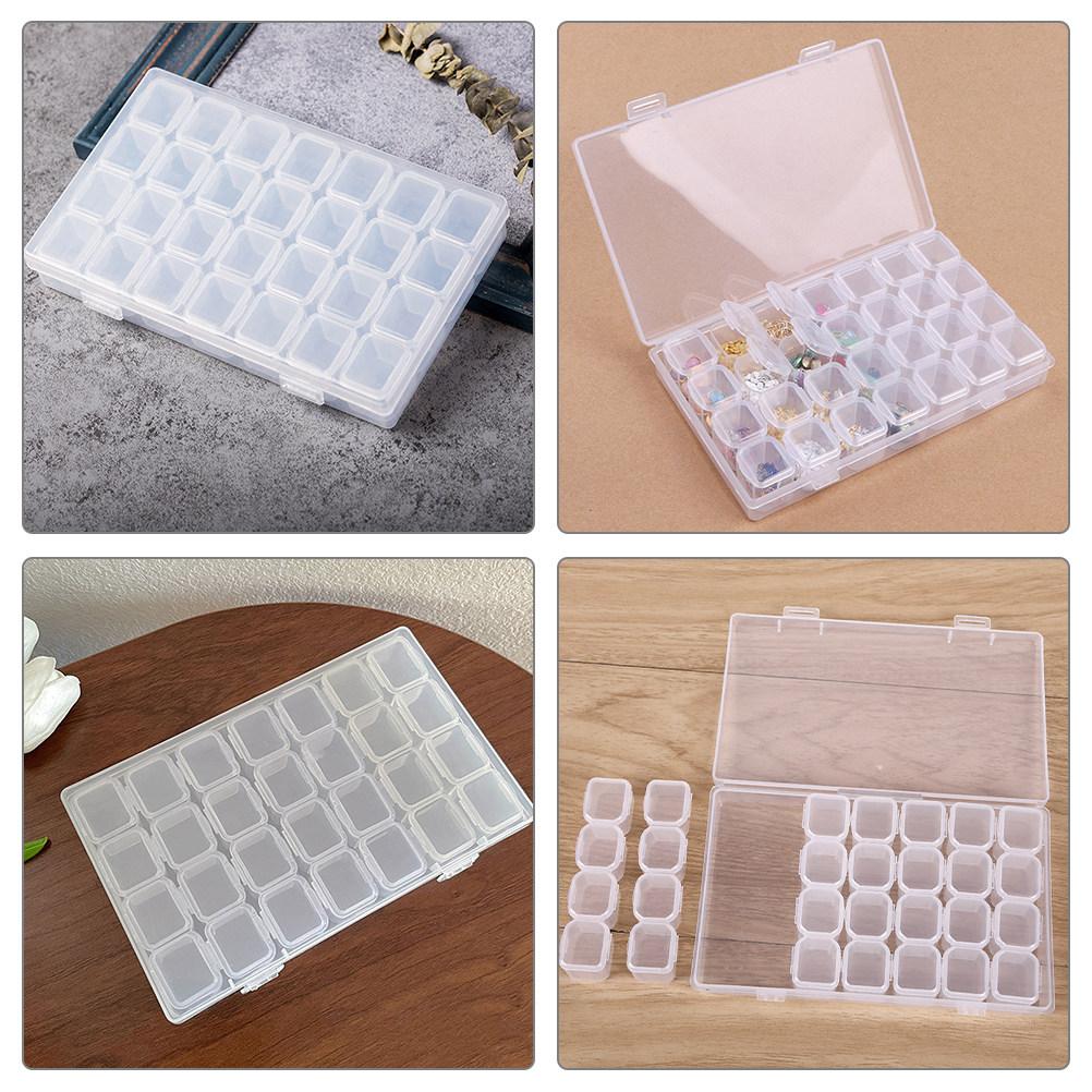 Transparent Jewelry Organizer Box Multi Grid Manicure Storage Case Anti Tarnish Thick Plastic Jewelry Holder Earrings Organizer