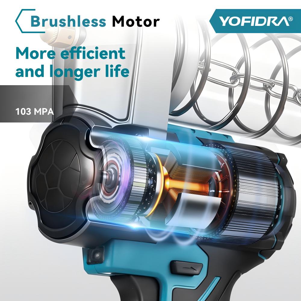 Yofidra 15000PSI 103Mpa Electric Grease Gun High Pressure Lubricating Oil Injector Machine Grease Gun For Makita 18V Battery Pin