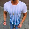 Herren Sommer Freizeit Kurzarm Gestreift Slim Fit Fitness Sport T-Shirt**