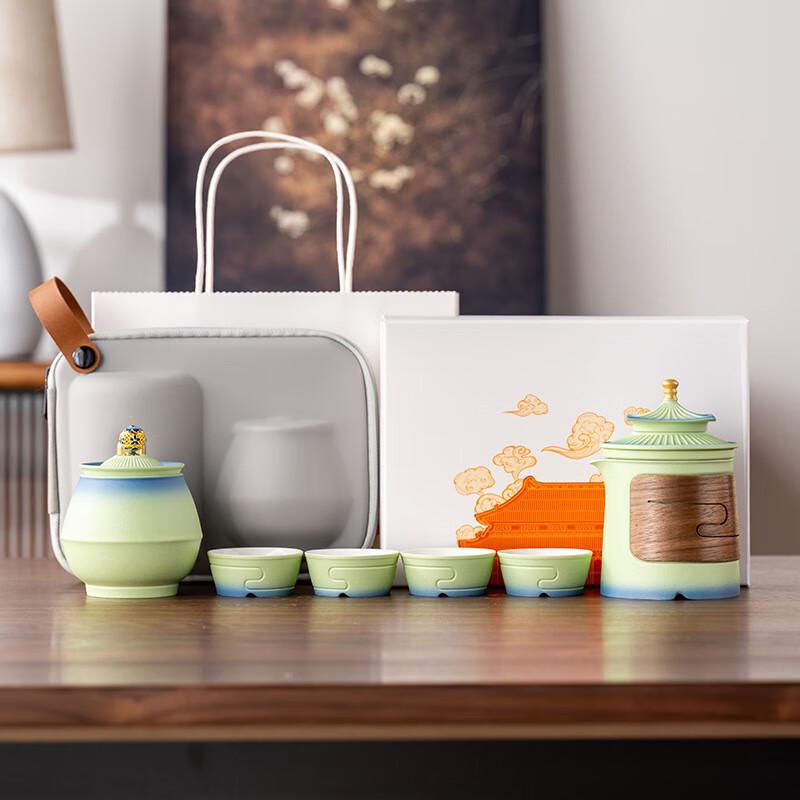Zhuang Lu Hua Pin Chinese Ceramic Travel Tea Set