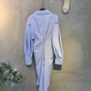 C S In The Room Charlie Striped Long Sleeve Puff Shirt dreSS C