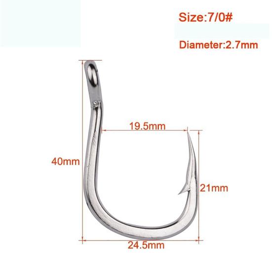 5/10Pcs Stainless Steel Fish Hook Jig Big Fishing Bait Holder Tackle Tool